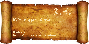 Környei Anna névjegykártya